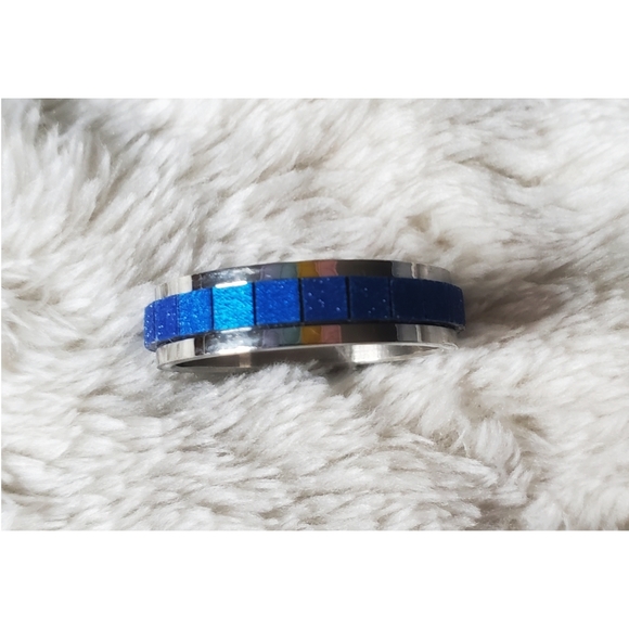 Lot of 5 steel colorful rings - Picture 4 of 11